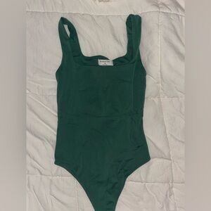 Aritzia Green Square Neck Bodysuit XS